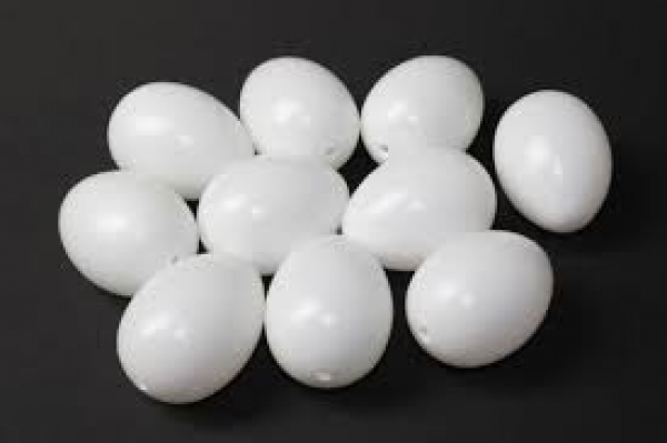 Kunststoff-Eier / Plastik-Eier  (ohne Hals) weiss